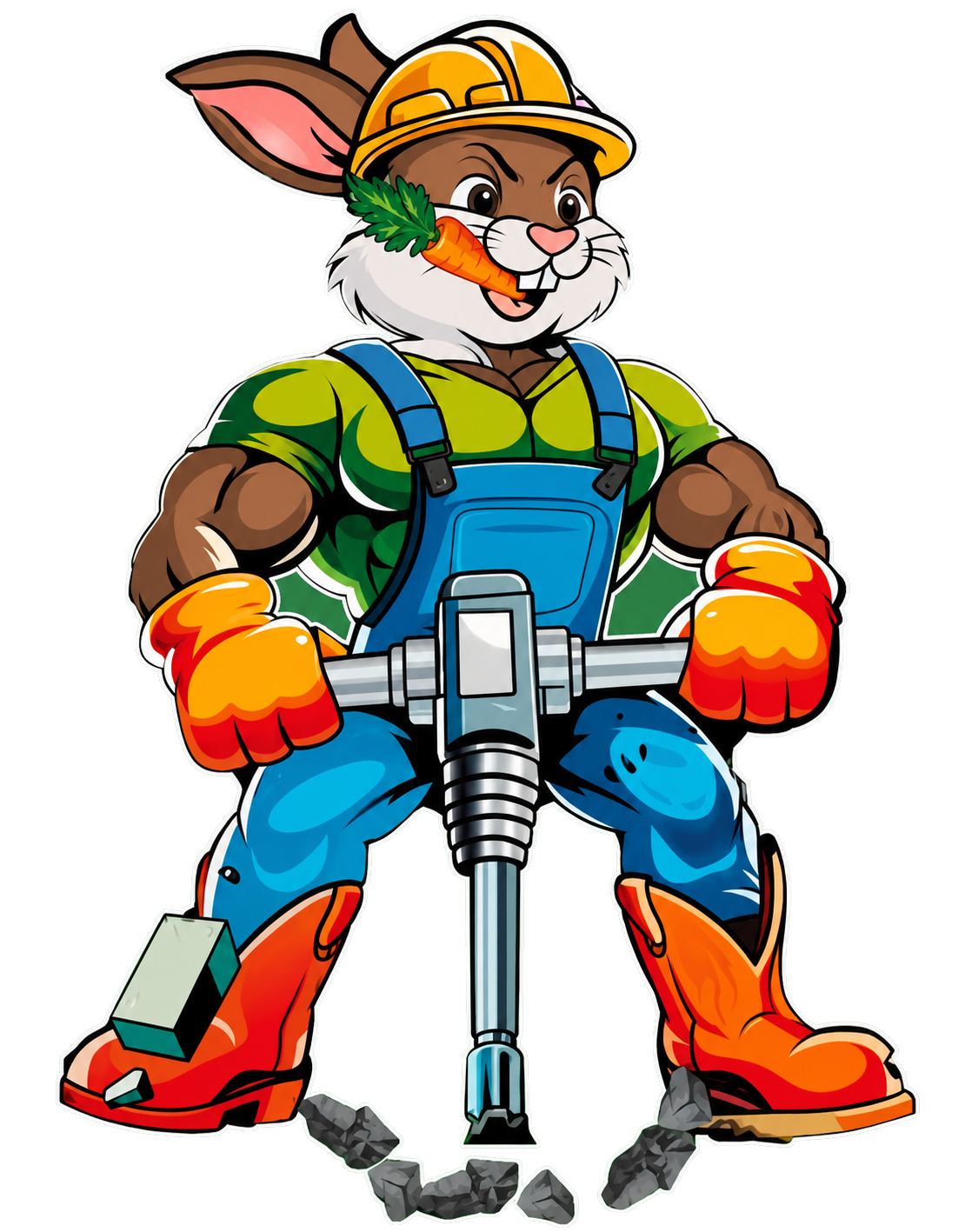 Hop 2 It Concrete & Remodeling mascot logo